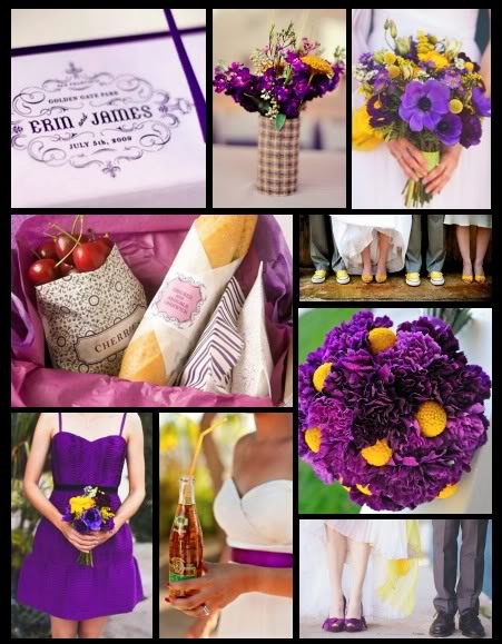 purple and yellow wedding theme